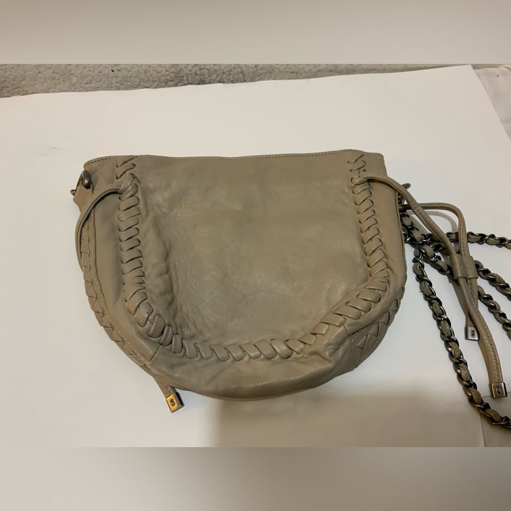 Elie Tahari leather Gray shoulder/crossbody bag snap closure